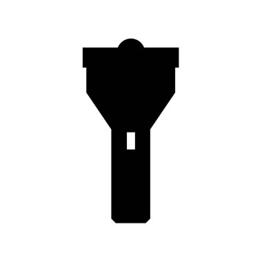 Düz bir arkaplanda izole edilmiş elektrik meşale simgesi. 