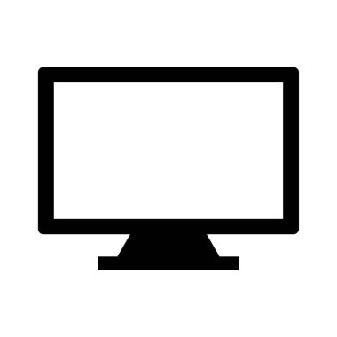 Beyaz arka plan üzerinde izole bilgisayar monitör simgesini
