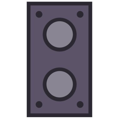 Ses hoparlörü simgesi. Subwoofer simgesi beyazda izole edildi 