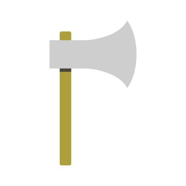 Düz bir arkaplanda izole edilmiş balta simgesi. 