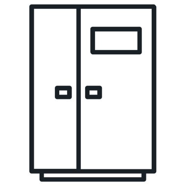 Beyaz arka plan üzerinde izole buzdolabı simgesi