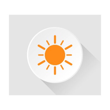 Güneş simgesi. Düz tasarlamak vektör