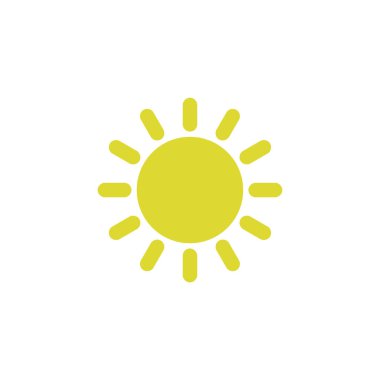 Güneş simgesi. Düz tasarlamak vektör