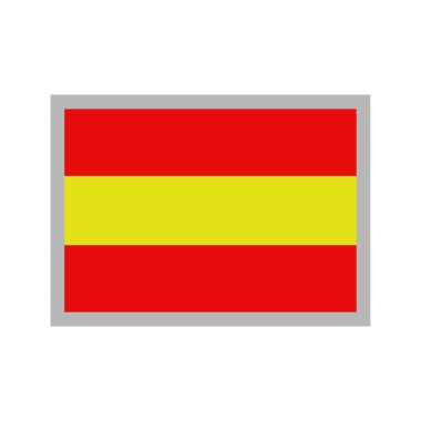 Beyaz arkaplanda ispanyol bayrağı