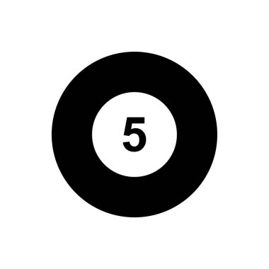 Beş numaralı simge vektör çizim şablonu