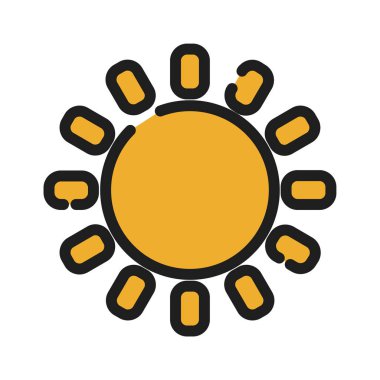 Arkaplanda güneş vektörü çizimi. 