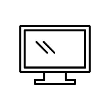 Beyaz arkaplanda televizyon simgesi izole edildi