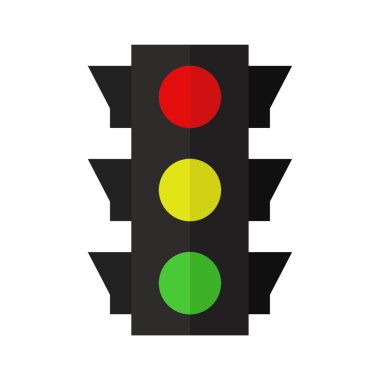 Beyaz arkaplanda trafik ışığı izole edildi. 