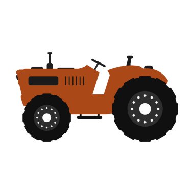 Traktör düz simge vektör çizim
