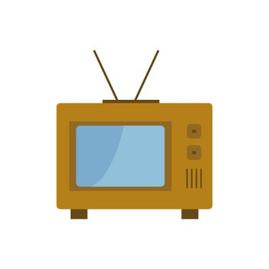 Retro tv simgesi. düz tasarım