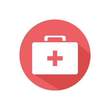 İlk yardım kiti simgesi. Vektör çizim