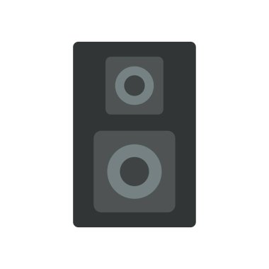Ses hoparlörü simgesi. Subwoofer simgesi beyazda izole edildi 