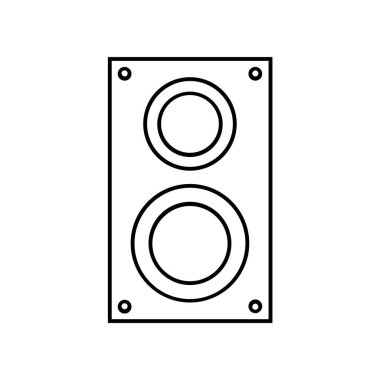 Ses hoparlörü simgesi. Subwoofer simgesi beyazda izole edildi 