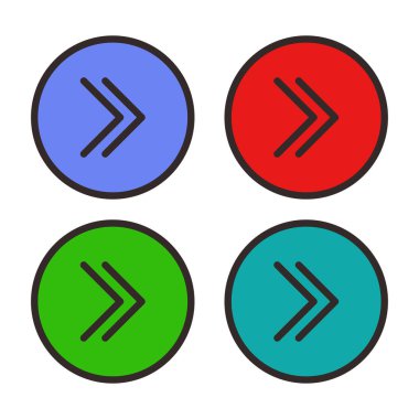 Basit web ok simgeleri vektör resimleme kümesi