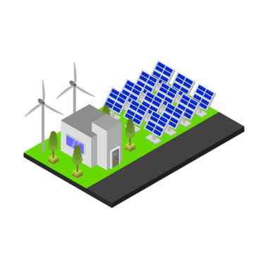 Güneş panelleri olan bir ev 