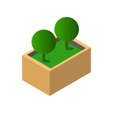 Saksı bitkisi simgesi beyaz arkaplanda izole edildi 