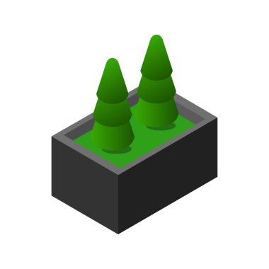 Saksı bitkisi simgesi beyaz arkaplanda izole edildi 