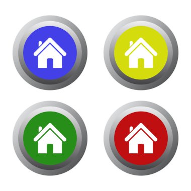Simgeli ve ev sembollü renkli düğmeler