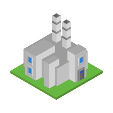Fabrika inşaatı izometrik simge