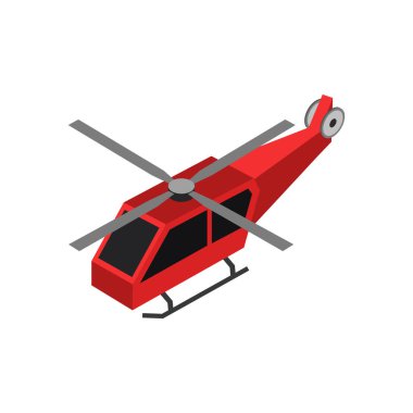 Helikopter vektör simgesi. beyaz arka plan helikopterinde karikatür vektör logosu izole edildi.