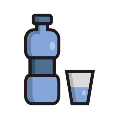 Plastik su şişesi vektör illüstrasyonu