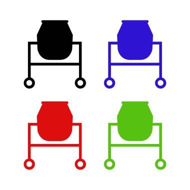 Siyah Sandalye simgesi beyaz arkaplanda izole edilmiş. Simgeleri renklendirin. Vektör İllüstrasyonu