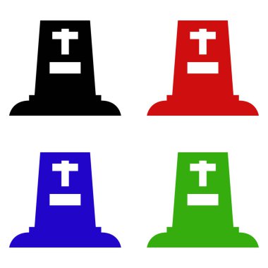 Beyaz arka planda izole edilmiş Hristiyan haç simgesi rengi. Kilise haçı. Haç kilisesi. Renkli illüstrasyon. vektör.