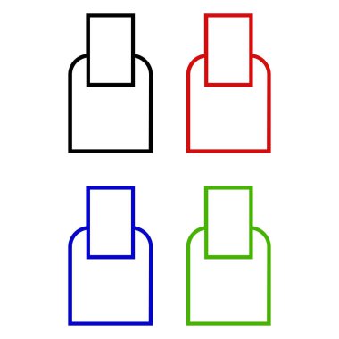 Beyaz arkaplanda 4 dosya simgesi kümesi, beyaz vektör illüstrasyonunda izole.