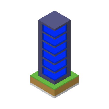 Bir binanın izometrik simgesi.