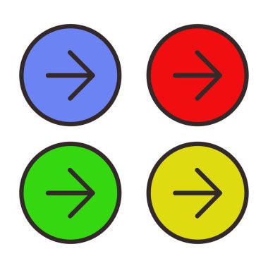 Basit web ok simgeleri vektör resimleme kümesi