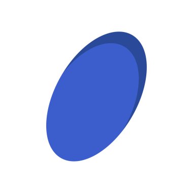 Beyaz arkaplanda mavi vektör oval simgesi