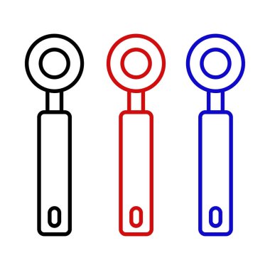 Pizza kesicinin vektör çizgisi simgeleri