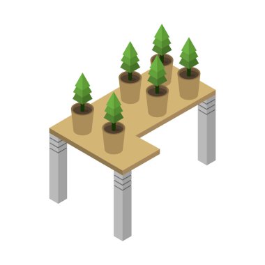 ağaç simgesinin izometrik tasarımı