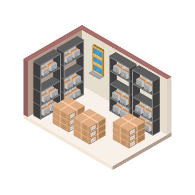 Kutular ve kutularla dolu bir depo