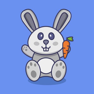 Sevimli tavşan karakteri. hayvan konsepti.  