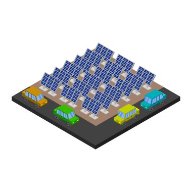 Güneş enerjisi izometrik bileşimi