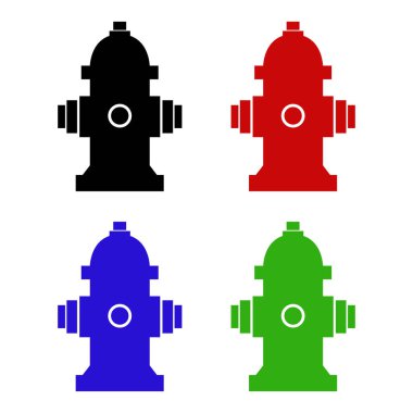 siyah yangın musluğu simgesi beyaz arkaplanda izole edildi