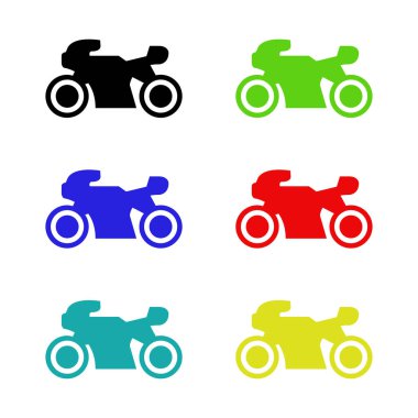 Motosiklet simgeleri. vektör illüstrasyonu.