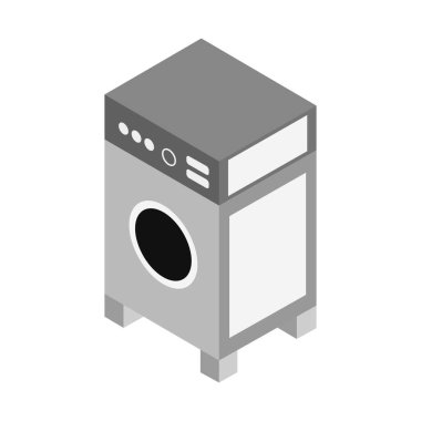 Çamaşır makinesi simgesinin vektör çizimi