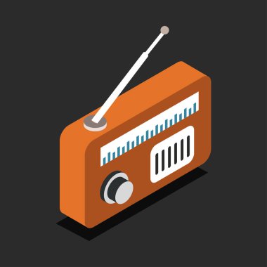 Retro radyo ikonu. vektör illüstrasyonu