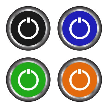 Yuvarlak güç düğmeleri. vektör illüstrasyonu.