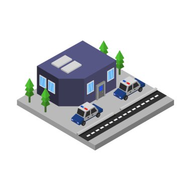 Polis karakolu ikon vektör illüstrasyon tasarımı