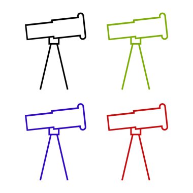 beyaz zemin üzerine teleskopu simgesi