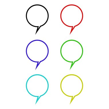 Web ve mobil uygulama tasarımınız için konuşma balonu ikonu vektör illüstrasyon arka planı, ok logosu 