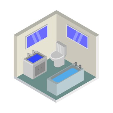 isometric bathroom interior with a sink