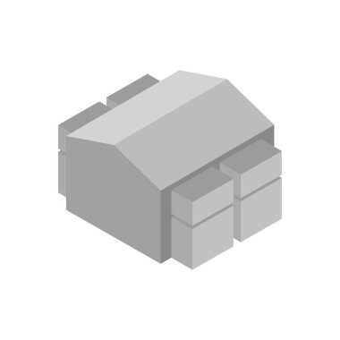 Tek izole bina simgesinin vektör illüstrasyonu