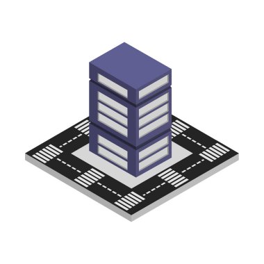 isometric design of city center icon