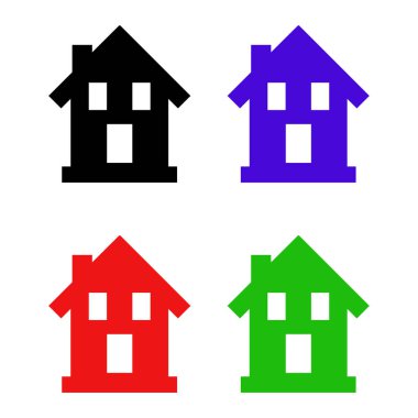 Evin biçimlendirilmiş simgesi, ev pankartı vektör illüstrasyonu