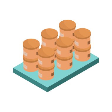 Karton kutulu depo vektör illüstrasyon grafik tasarımı