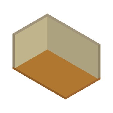 izometrik oda tasarımı, düz vektör çizimi